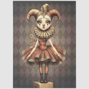 Mousseline Papier Découpé Clown Mélancolique 
