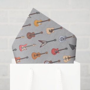 Mousseline Papier Découpe Guitar, Papier Tissu Musique