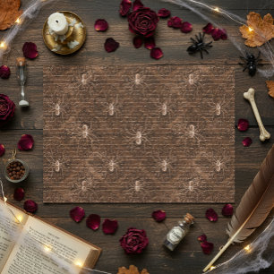 Mousseline Papier découpé Halloween araignée vintage  Ephemer