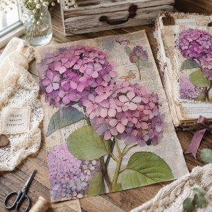 Mousseline Papier Découpe Script Éphémère Hydrangea Rose Anti