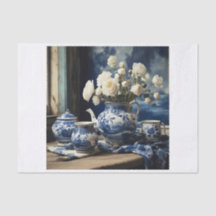 Papier Delft bleu decoupage tissue
