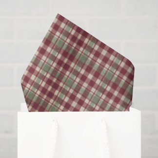 Mousseline Papier d'emballage à carreaux de Noël rustique en