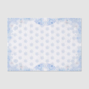 Mousseline Papier d'emballage flocon de neige bleu glace