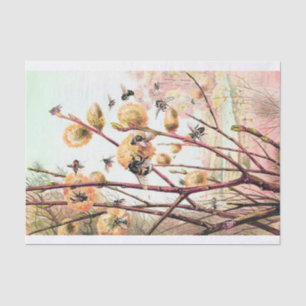 Mousseline Papier d'emballage illustration vintage abeille à