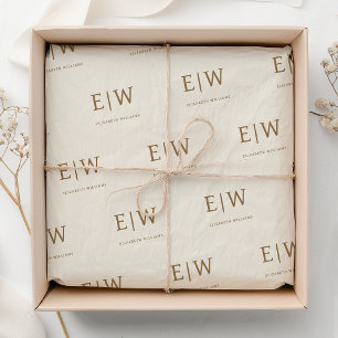 Mousseline Papier d'emballage personnalisé avec monogramme po