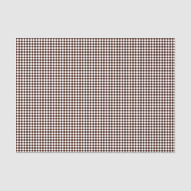 Mousseline Papier d'enrobage En vichy-Chocolat-Brown-Tissu (Recto)