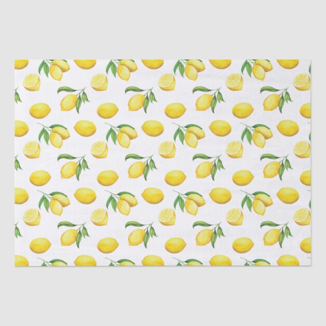 Mousseline Papier d'enveloppement de citron d'aquarelle (Recto)