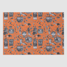 Papier d'enveloppement de tissus Halloween-O-Rama