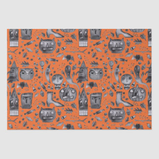 Mousseline Papier d'enveloppement de tissus Halloween-O-Rama