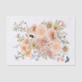 Mousseline Papier en tissu de bouquet vertical du jardin Vint