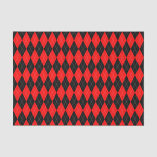 Mousseline Papier en tissu Motif noir et rouge