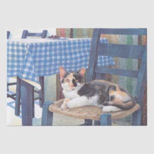MOUSSELINE PAPIER EN TISSU PEINT CAT