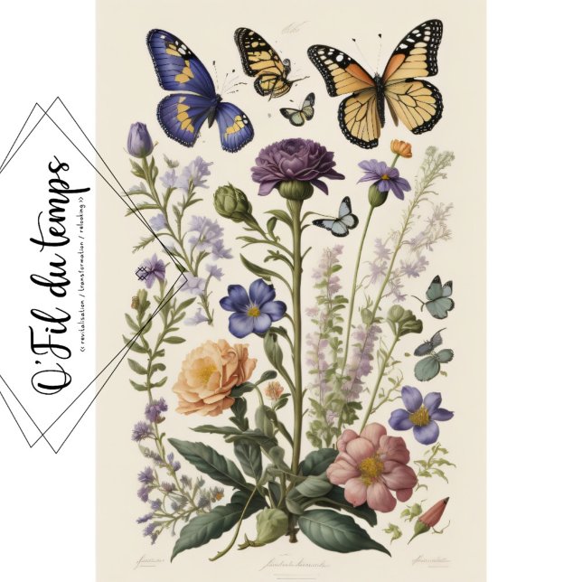 MOUSSELINE PAPIER  Fleurs d'été v3 Tissue paper  (Créateur téléchargé)