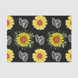 Mousseline Papier floral de 10 livres, noir et jaune