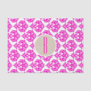 Mousseline Papier Kraft Monogramme Lettre Initiale Damassé Ro