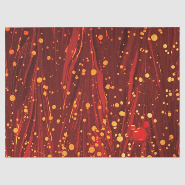 MOUSSELINE PAPIER MARBÉ ROUGE ABSTRAIT AVEC ÉPAULES D'OR (Recto)