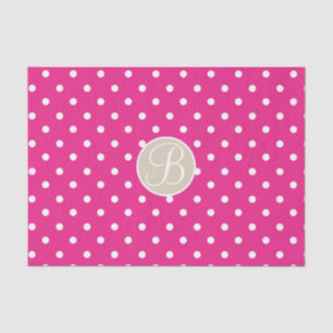 Mousseline Papier Monogramme Lettre Initiale Points Blancs Ro