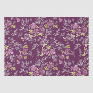 Mousseline Papier Motif à aquarelle violet
