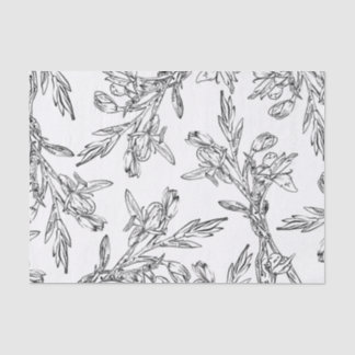 Mousseline Papier motif à dessin floral