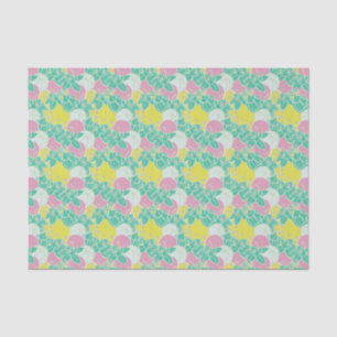 Mousseline papier motif moderne feuille, bourgeon et fleur