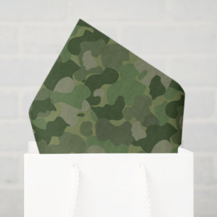 Mousseline papier motif pour bébé garçon vert camo