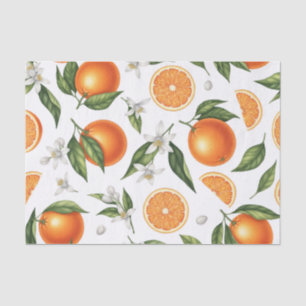 Mousseline Papier mouchoir à motif botanique d'orange agrume