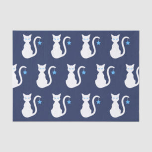 Mousseline Papier mouchoir chat blanc