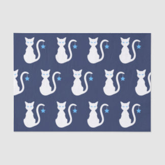 Mousseline Papier mouchoir chat blanc