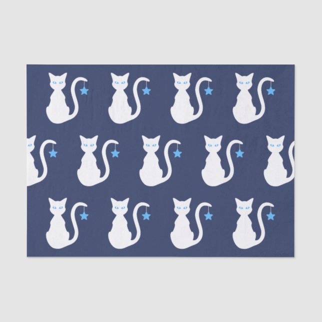 Mousseline Papier mouchoir chat blanc (Recto)