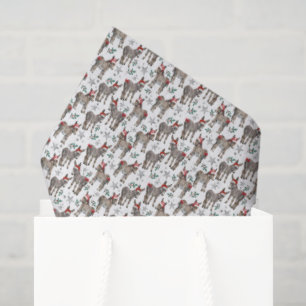 Mousseline Papier mouchoir de Noël âne mignon en blanc