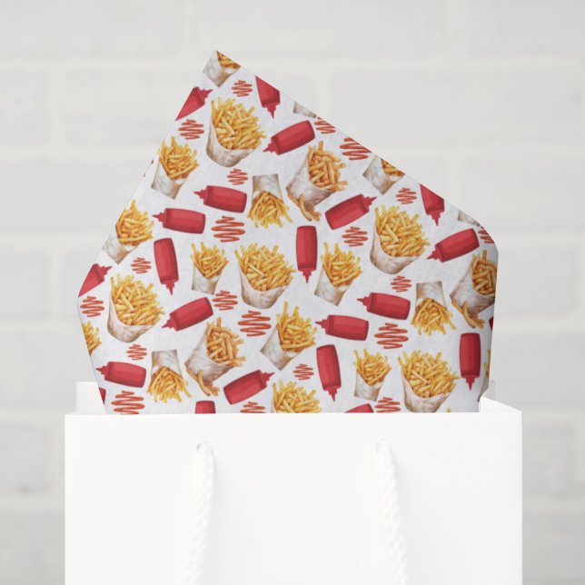 Mousseline Papier mouchoir Ketchup & Frites (Sac cadeau)