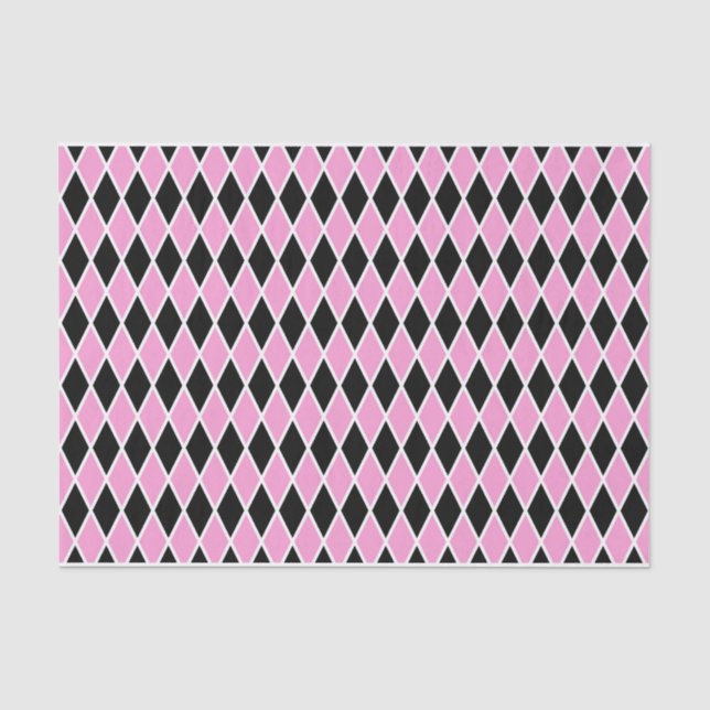 Mousseline Papier noir rose arlequin Tissu ou découpage (Recto)