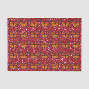 Mousseline Papier orange Sur Papier Tissu De Parties scintill