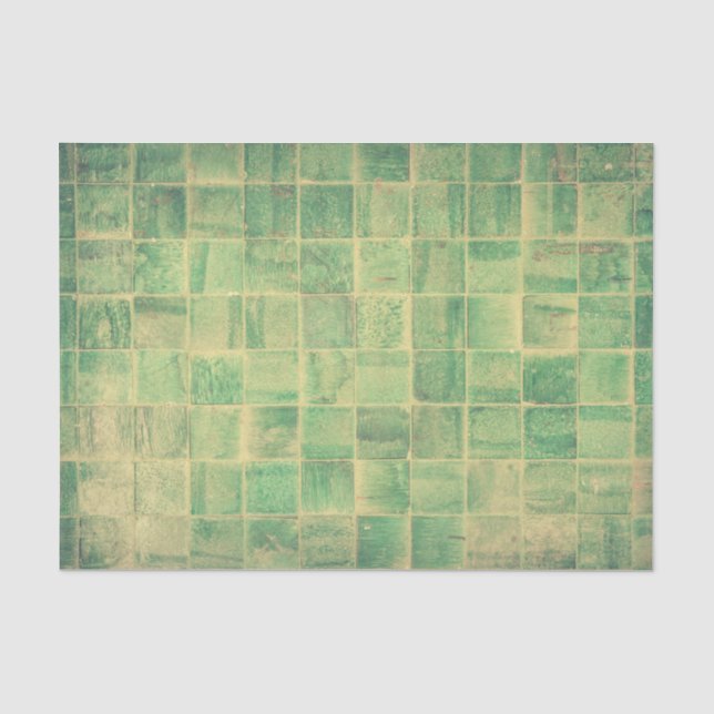 Mousseline Papier papier à motif Carré vert (Recto)