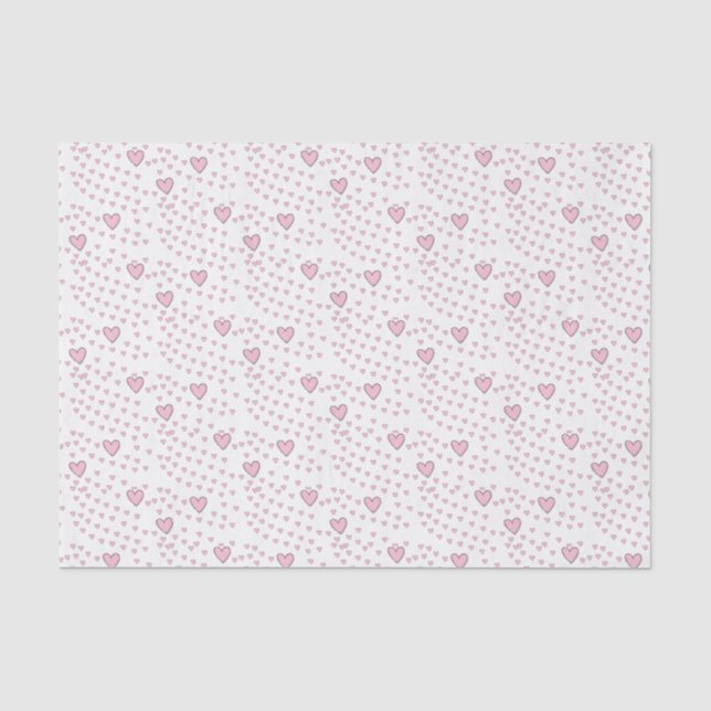 Mousseline Papier papier Heureuse Sainte-Valentin Coeurs rose (Recto)
