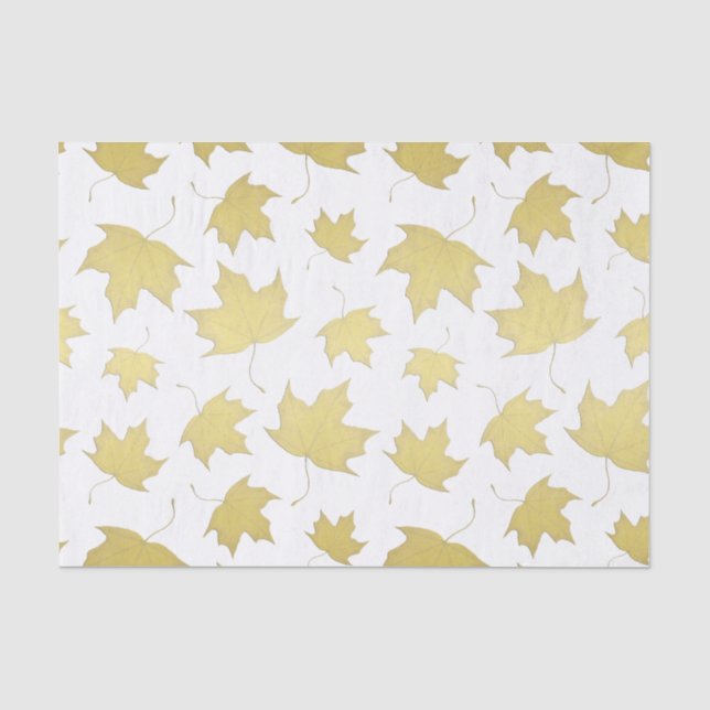 Mousseline Papier papier Motif Gold Maple Feuille (Recto)