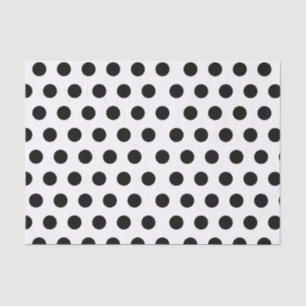 Mousseline Papier papier papier à fond noir et blanc Polka