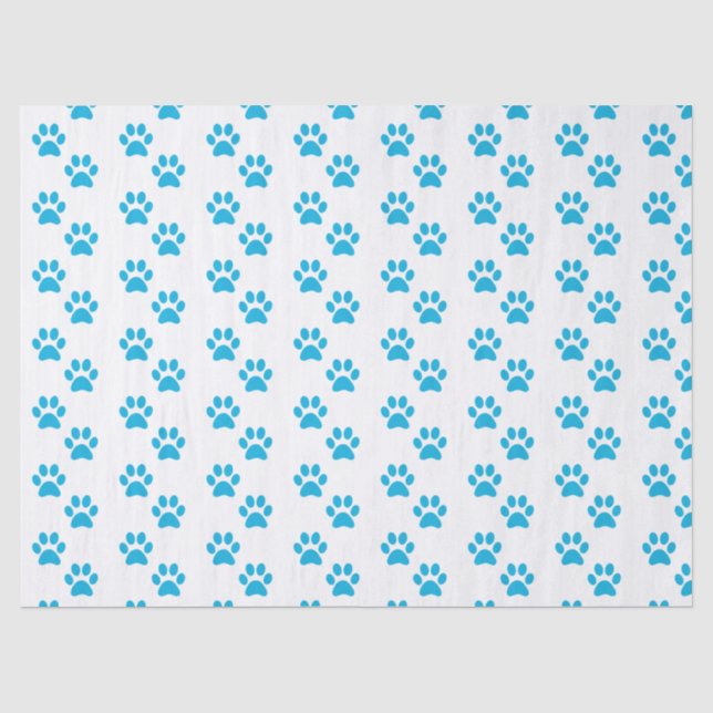 Mousseline Papier papier papier Empreinte de patte bleu (Recto)