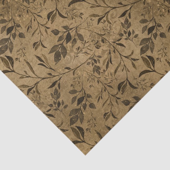 Mousseline Papier papier papier papier Motif Grunge Leaf (Détail)