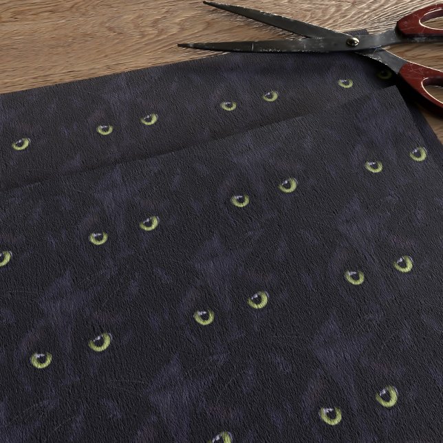 Mousseline Papier papier papier papier Motif pour chat noir v (Black Cat Green Eyes Pattern Tissue Paper just for you)