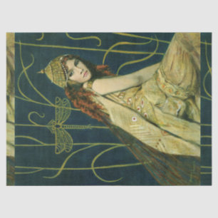 Mousseline Papier papier papier tissu nymphe Art nouveau vint