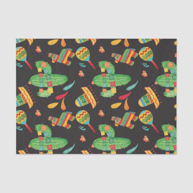 Mousseline Papier papier Tissu Motif Fiesta (Recto)