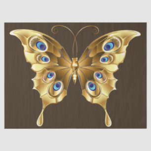 Mousseline papier papillon en or