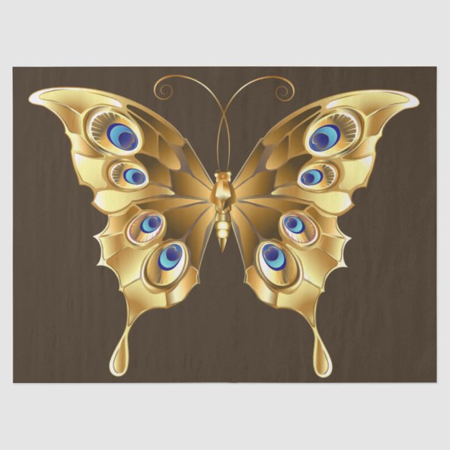 Mousseline papier papillon en or (Recto)