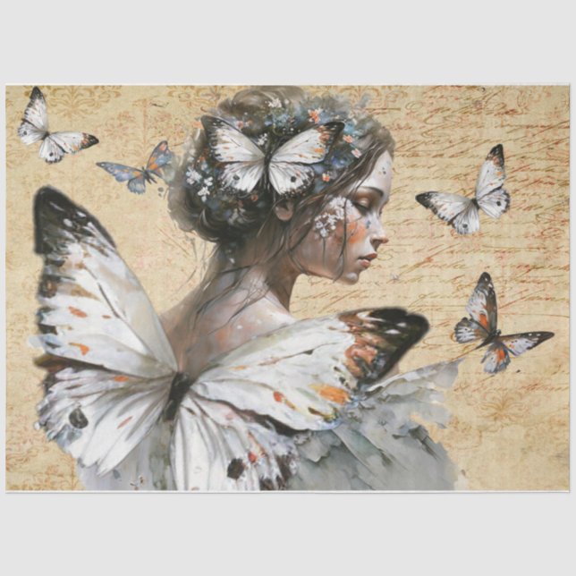 Mousseline Papier papillon Fairy 2 Tissu (Recto)