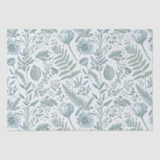 Mousseline Papier peint bleu Floral