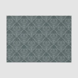 Mousseline Papier peint floral vert de luxe de damassé