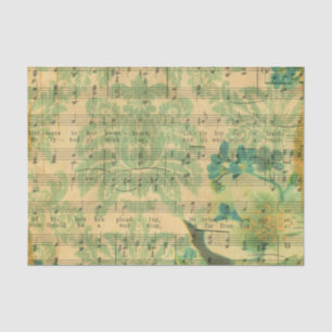 Mousseline Papier peint victorien de feuille de musique