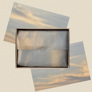 Mousseline Papier Photographique Ciel Bleu Nuages Dorés