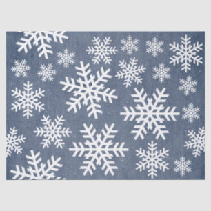 Mousseline Papier Snowflake Blue Holiday Motif de Noël